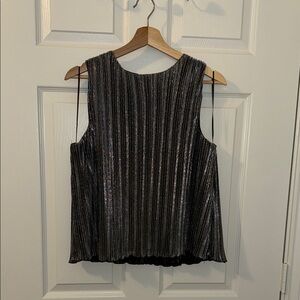 NWT glam silver pleated top from coastal outfitters